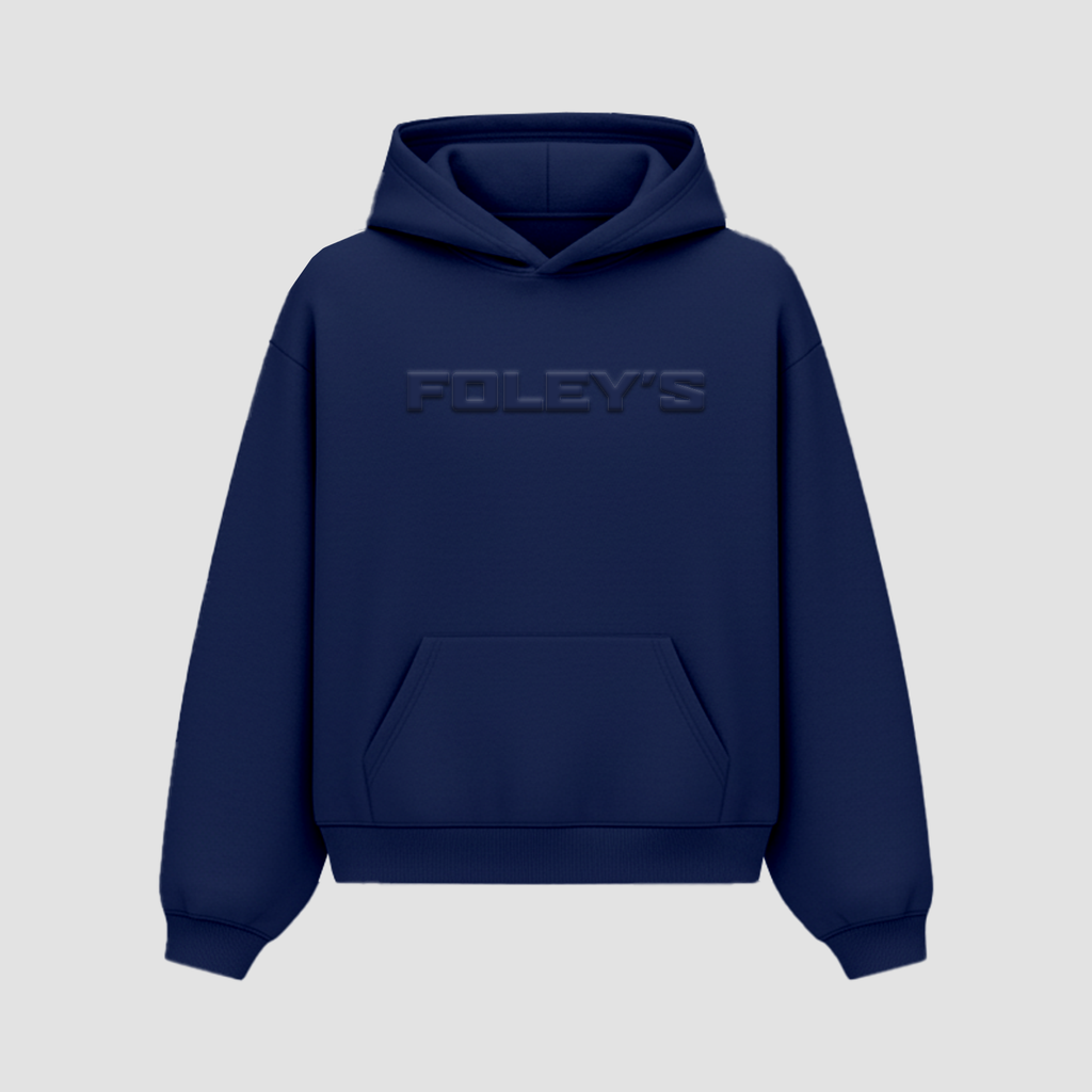 Foley's Embossed Hoodie - Navy