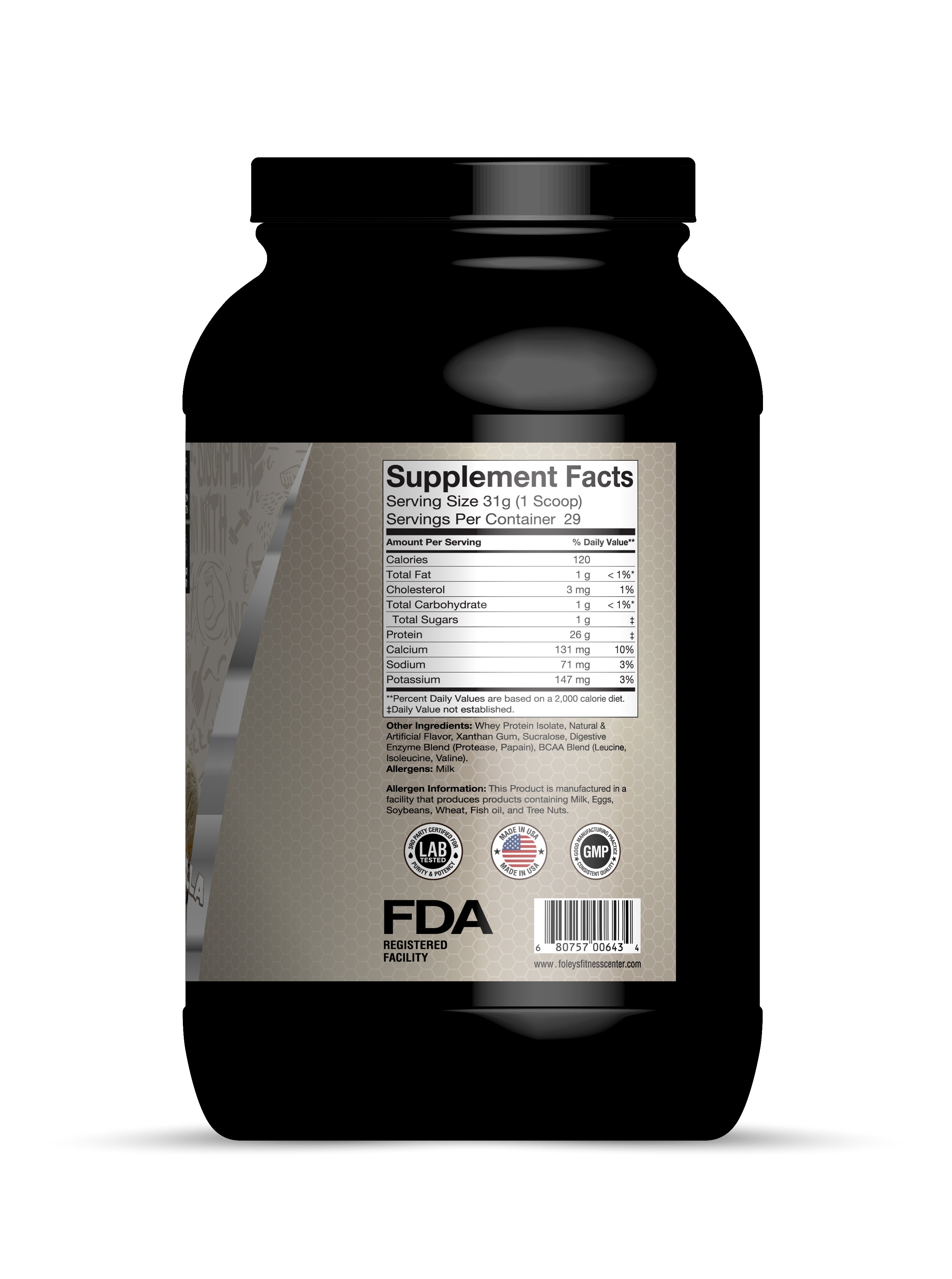 Foley’s Isolate Whey Protein – Vanilla (2 lb)