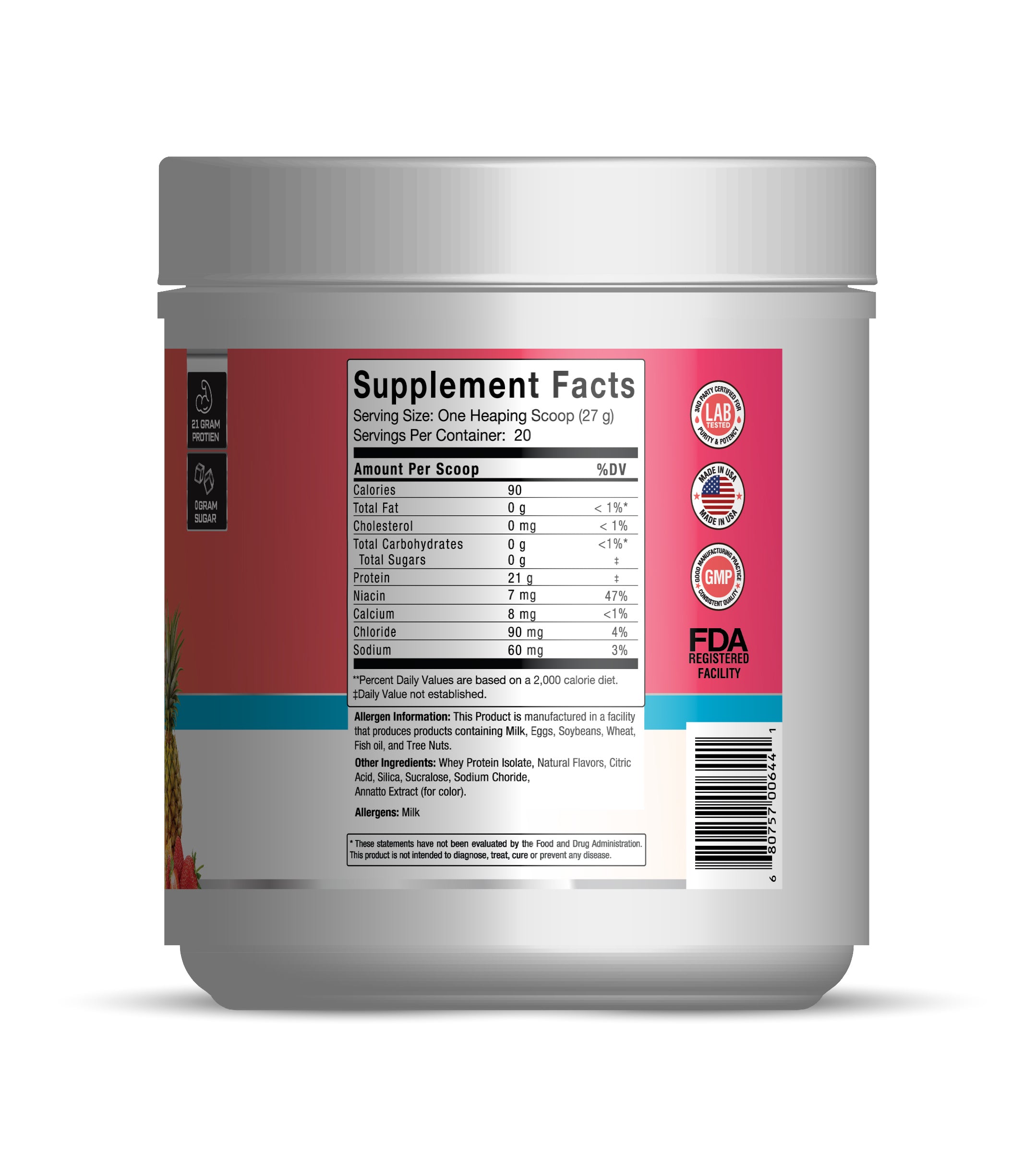 Foley's Clear Isolate Whey Protein - Tropical Sunrise (1 lb)